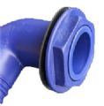 ANGLED CONNECTOR 40MM 1 1/4 BSP BLUE C/W NUT & WASHER
