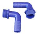 ANGLED CONNECTOR 20MM 3/4 BSP BLUE C/W NUT & WASHER